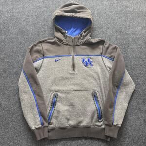Kentucky Wildcats Hoodie Sweatshirt Mens Medium Gray NCAA Nike Quarter Zip